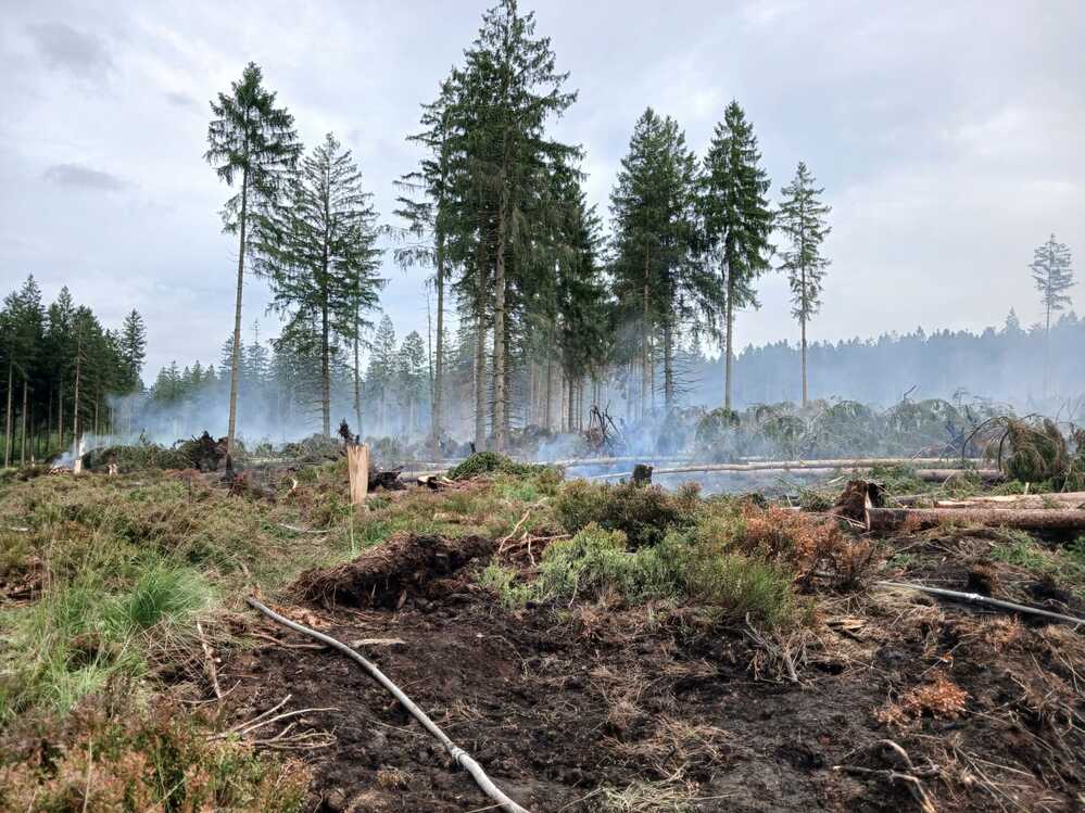 Incendie dans les Hautes Fagnes